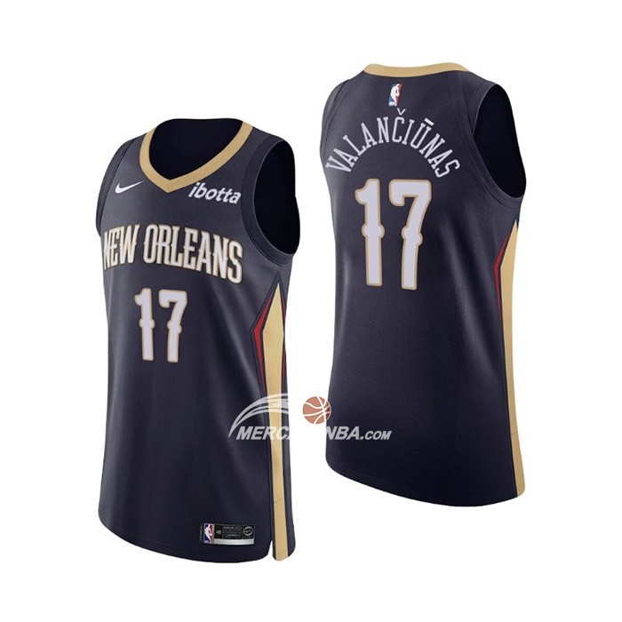 Maglia New Orleans Pelicans Jonas Valanciunas NO 17 Icon Autentico Blu